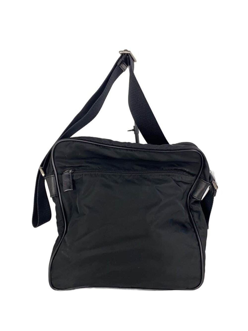 Prada Arque Vitello Daino Leather Hobo Shoulder Bag Black